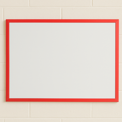 WriteOn® Eco-Friendly Whiteboard - Red Frame WriteOn® Eco-Friendly Whiteboard - Red Frame | White Boards | www.ee-supplies.co.uk