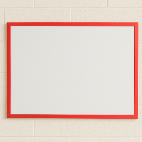 WriteOn® Eco-Friendly Whiteboard - Red Frame WriteOn® Eco-Friendly Whiteboard - Red Frame | White Boards | www.ee-supplies.co.uk