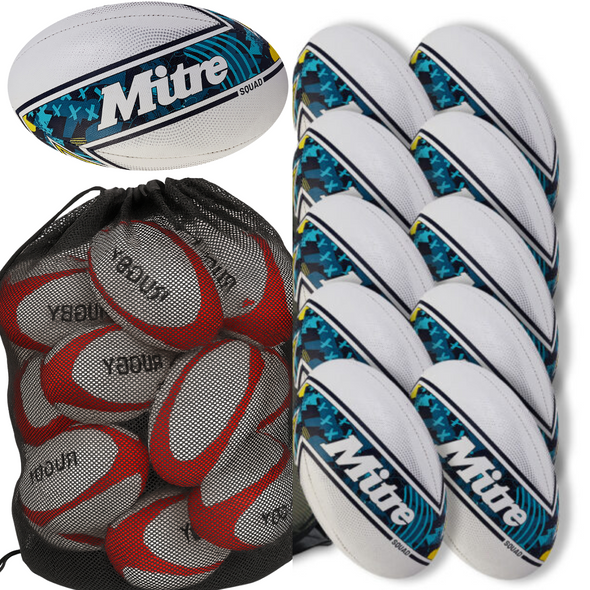 Mitre Squad 10 x Rugby Balls