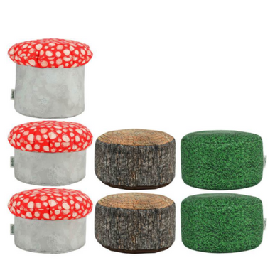 Eden Soft Seating Woodland Bundle 3 x Toadstools, 2 x Tree Stumps, 2 x Grass Stool