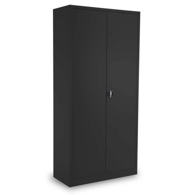 Steel Double Door Cupboard - H1950mm - Black