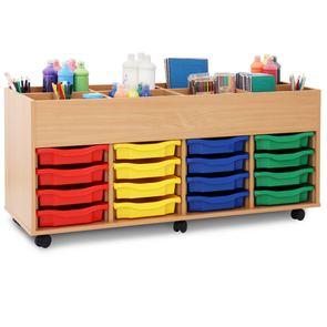 8 Bay Mobile Art Kinderbox With 16 Shallow Trays 8 Bay Mobile Kinderbox With 16 Shallow Trays | School Tray Storage | www.ee-supplies.co.uk