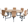 Primo Mobile Folding School Dining Table 8 Seat Round - Moderno Oak - D152cm 8 Seat Primo Round Mobile Folding School Dining Table - Moderno Oak - D1520mm| www.ee-supplies.co.uk
