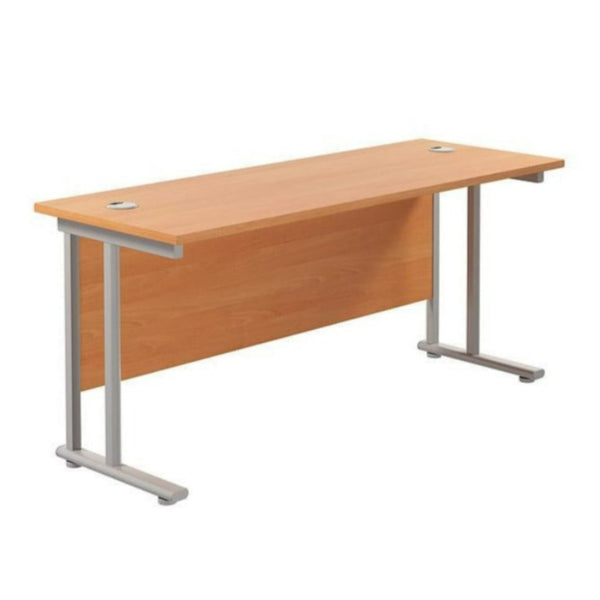 Twin Upright Rectangular Desk - Beech