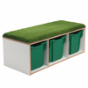 Grassy Bench Storage With 3 Jumbo Trays