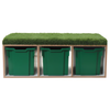 Grassy Bench Storage With 3 Jumbo Trays