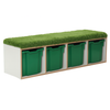 Grassy Bench Storage With 4 Jumbo Trays