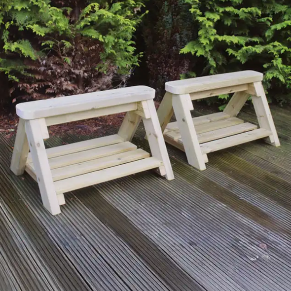 HandMade Wooden Trestle Table x 2