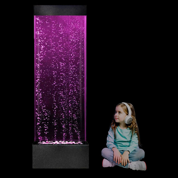 Sensory Interactive LED Floor Standing Bubble Wall Black Base 120 x 40cm