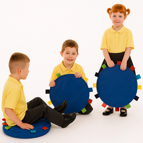 Eden Sensory Touch Tags Carry Cushion - Blue