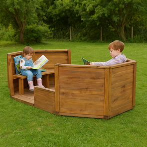 Outdoor Wooden Open Book Boat
