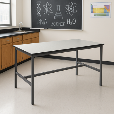 Craft / Lab Tables - Trespa Tops - Fully Welded - 25mm Square Steel Tube Frame