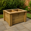 Wooden 2 Bed Planter