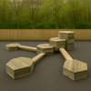 Outdoor Wooden Balancing Blocks & Beams