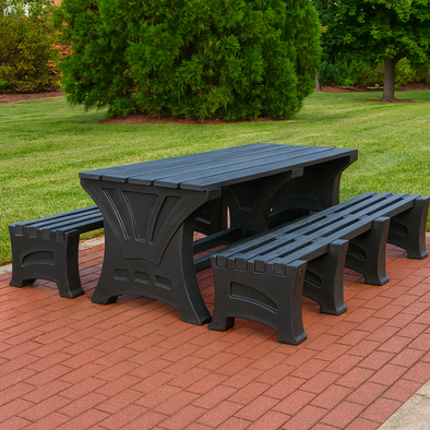 100% Recycled Premier 6 & 8 Person Outdoor Table & Bench Set