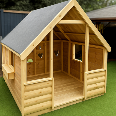 Open Wooden Outdoor Deluxe Play House