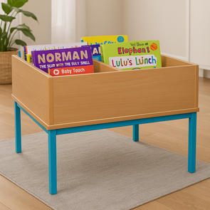 4 Bay Wooden Kinderbox With Metal Frame & Legs