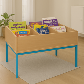 6 Bay Kinderbox With Metal Frame & Legs
