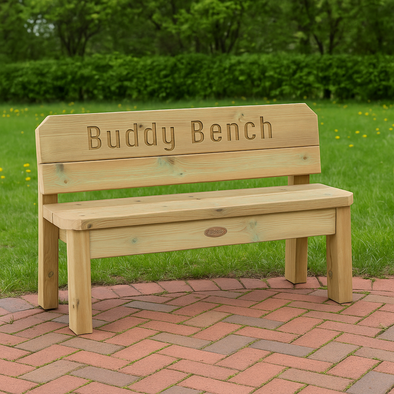 Playscapes Outdoor Wooden Primary School Buddy Bench