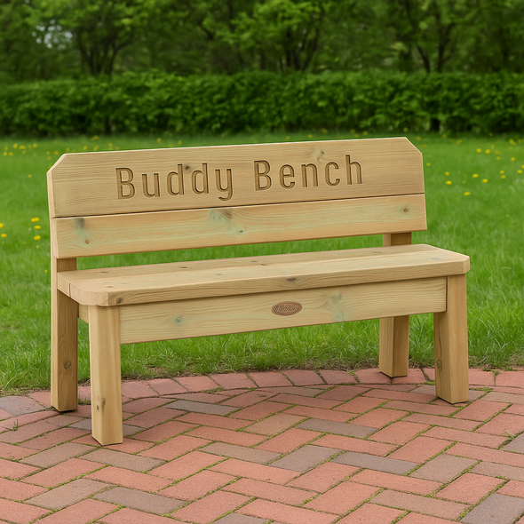 Playscapes Outdoor Wooden Primary School Buddy Bench