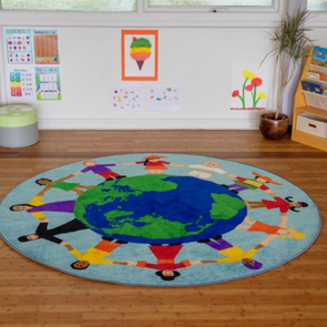 Children of the World™ Multi-Cultural Carpet - Light Blue W2000 x D2000mm