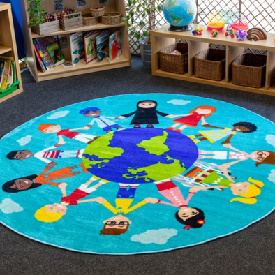 Children of the World™ Multi-Cultural Carpet - Teal W2000 x D2000mm