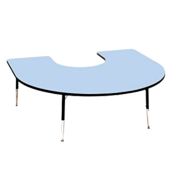 Tuf-Top™ Height Adjustable Horseshoe Table - Sky Blue