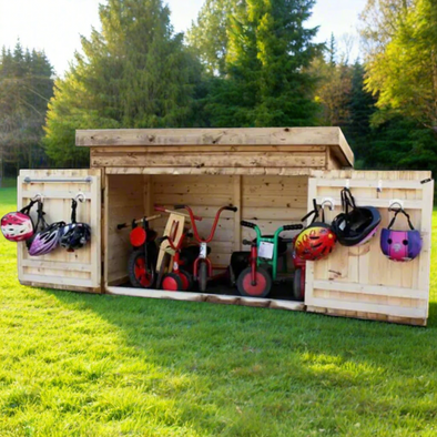 Outdoor Wooden Large Trike Storage Shed