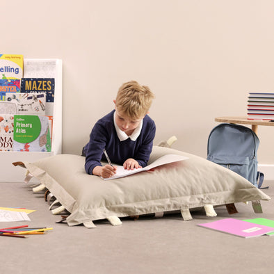 Eden Sensory Touch Tags Bean Bag Floor Cushion - Natural