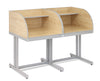 Double Study Carrel With Cantilever Legs