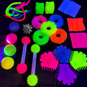 UV Glow Up Sensory Tactile Kit – 19 Pieces
