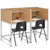 Double Study Carrel With Straight Legs