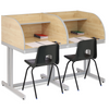 Double Study Carrel With Cantilever Legs