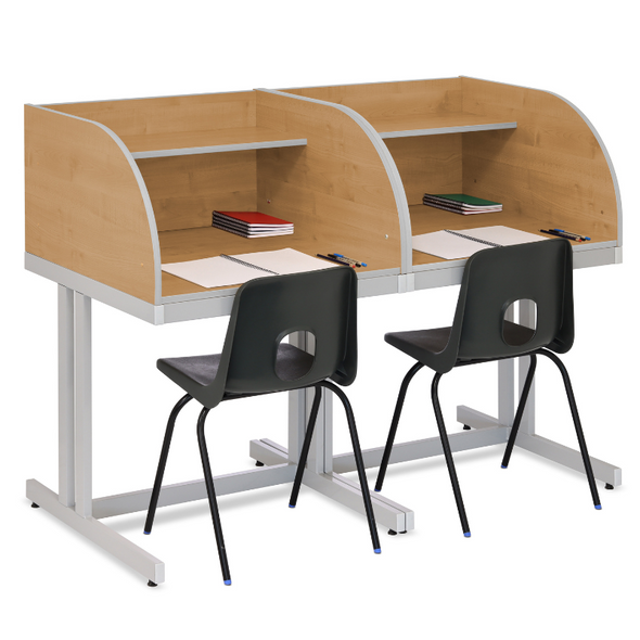 Double Study Carrel With Cantilever Legs