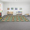 Number Logs Learning Carpet - W2570 x D3600mm Alphabet Rocks Learning Rug Learning Rug - W2570 x D3600mm | Rainbow Carpets & Rugs | www.ee-supplies.co.uk