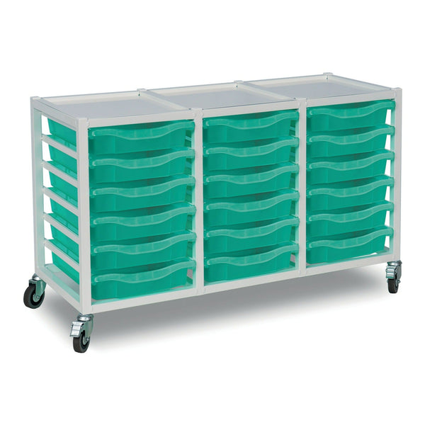 Antimicrobial Metal Tray Trolley - 18 Trays