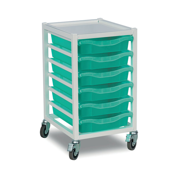 Antimicrobial Metal Tray Trolley - 6 Trays