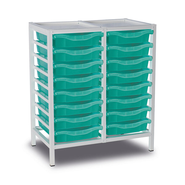 Antimicrobial Metal Tray Unit - 16 Trays
