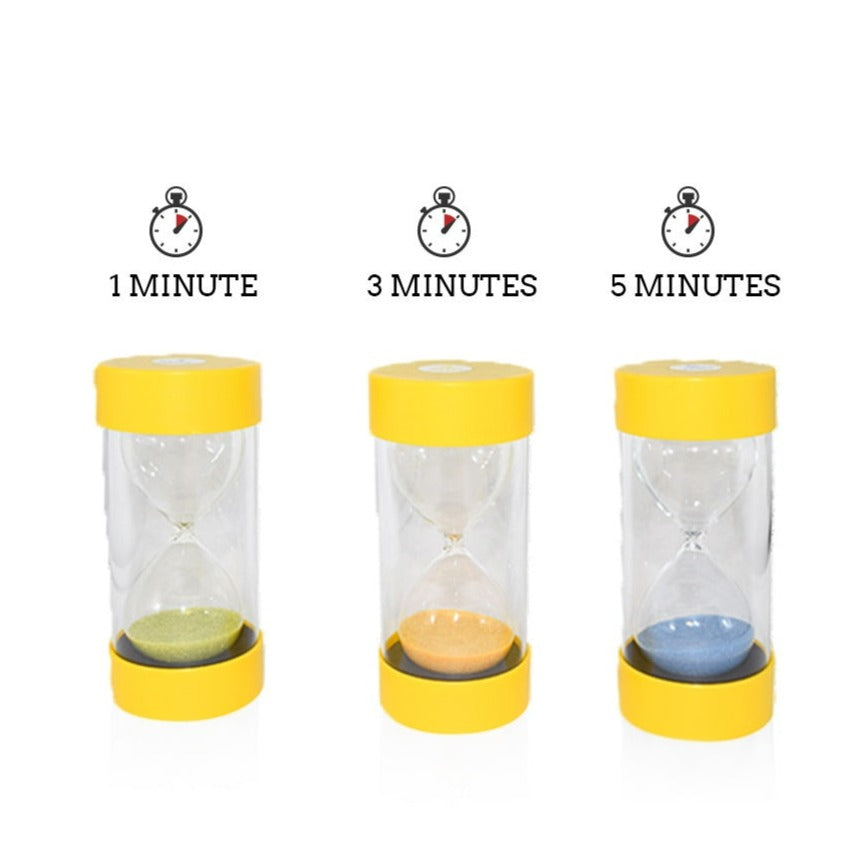 Ballotini Glass Sand Timer – Set Includes 1, 3 & 5 Min. Timer ...