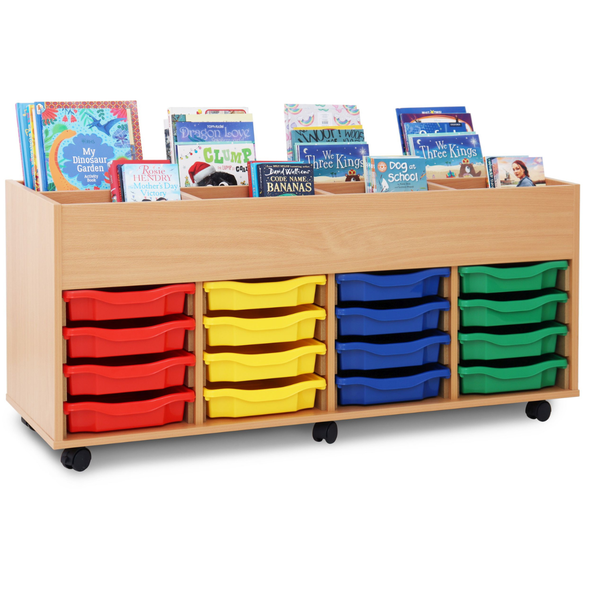 8 Bay Mobile Kinderbox With 16 Shallow Trays 8 Bay Mobile Kinderbox With 16 Shallow Trays | School Tray Storage | www.ee-supplies.co.uk