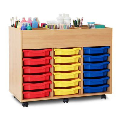 Mobile 18 Tray Art Kinderbox With 6 Compartments Mobile 18 Tray Art Kinderbox With 6 Compartments | School Tray Storage | www.ee-supplies.co.uk