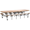 Primo 12 Seat Rectangular Mobile Folding School Dining Table  - Moderno Oak - W308 x D150cm 12 Seat Primo Mobile Folding School Dining Tables - Moderno Oak - W3080 x D1500mm | www.ee-supplies.co.uk