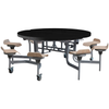 Primo Mobile Folding School Dining Table 8 Seat Round - Black Gloss - D152cm 8 Seat Primo Round Mobile Folding School Dining Table - Black gloss - D1520mm | Dining | www.ee-supplies.co.uk