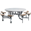 Primo Mobile Folding School Dining Table 8 Seat Round - White Gloss - D152cm 8 Seat Primo Round Mobile Folding School Dining Table - White gloss - D1520mm | Dining | www.ee-supplies.co.uk