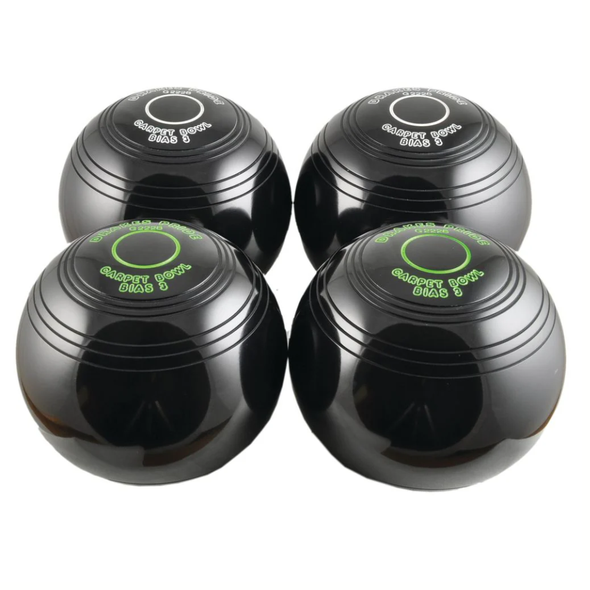 Biased Indoor Carpet Bowls - Black x 4 Biased Indoor Carpet Bowls - Black |  www.ee-supplies.co.uk