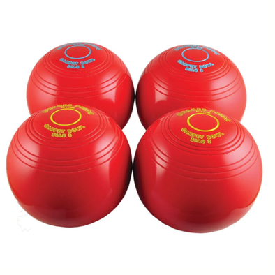 Biased Indoor Carpet Bowls - Red  x 4 Biased Indoor Carpet Bowls - Red |  www.ee-supplies.co.uk