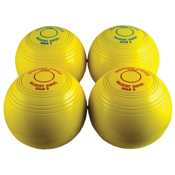 Biased Indoor Carpet Bowls - Yellow x 4