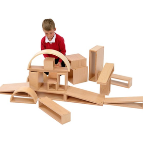 Brico Wooden Blocks - 20 Piece Set Brico Blocks Pack Of 20  | Wooden Construction | www.ee-supplies.co.uk