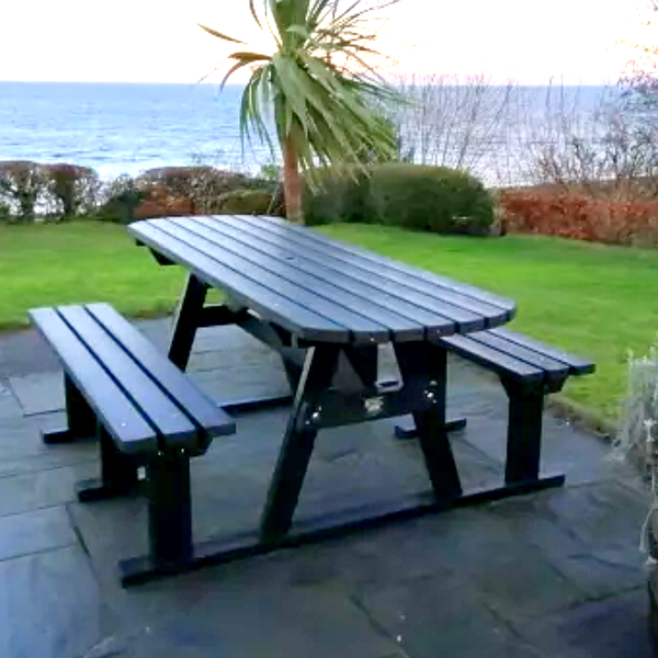 Composite Sturdy Picnic Bench Extended Top