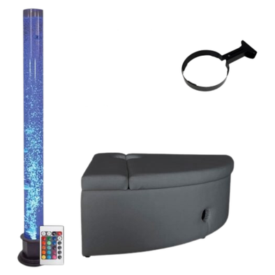 Bubble Sensory Light Tube 180cm & Grey Corner Padded Seat Plinth Base Bubble Sensory Light Tube 180cm & Corner Padded Seat Plinth Base| Sensory | www.ee-supplies.co.uk